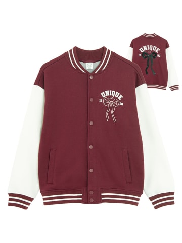 COOL CLUB Sweatjacke in Rot/ Weiß