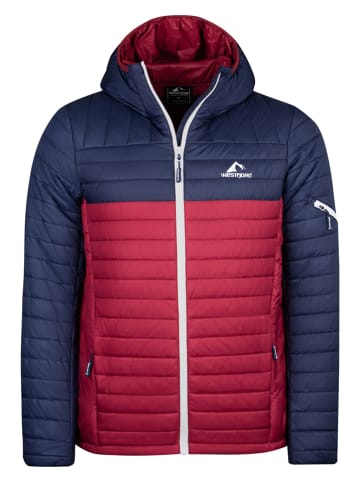 Westfjord Doorgestikte jas "Hekla" rood/donkerblauw