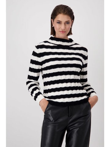 monari Pullover in Schwarz/ Weiß