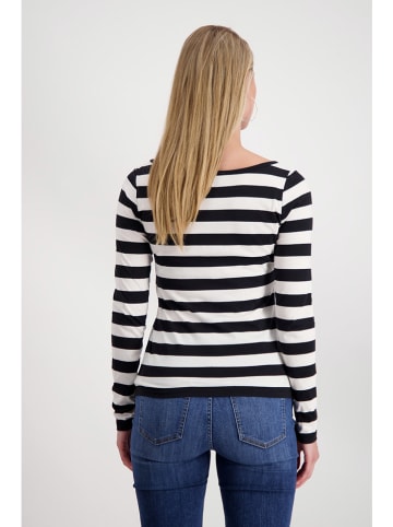 monari Longsleeve in Weiß/ Schwarz
