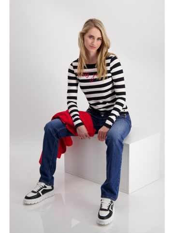 monari Longsleeve in Weiß/ Schwarz