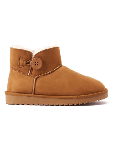 Mandel Ankle-Boots "Iris" in Hellbraun