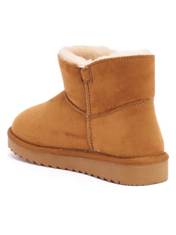 Mandel Ankle-Boots "Iris" in Hellbraun