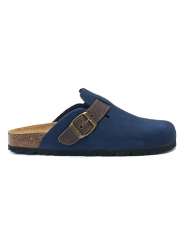 Mandel Leder-Clogs "Noe" in Dunkelblau