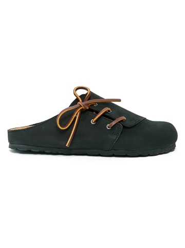 Mandel Leder-Clogs "Ester" in Schwarz
