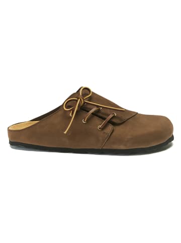 Mandel Leder-Clogs "Ester" in Braun