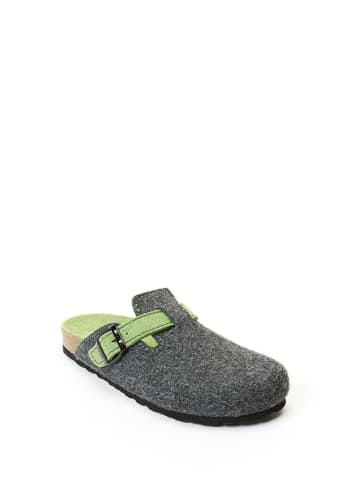 Mandel Clogs in Grau/ Grün