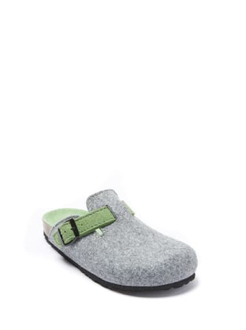 Mandel Clogs in Grau/ Grün
