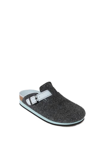 Mandel Clogs in Grau/ Hellblau