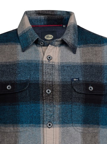 Petrol Industries Blouse antraciet/blauw
