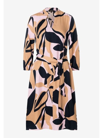 More & More Kleid in Beige/ Schwarz/ Rosa
