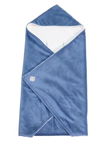Kaiser Naturfellprodukte Einschlagdecke "Winter Wrap" in Blau - (L)85 x (B)85 cm