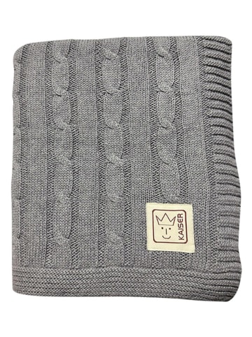 Kaiser Naturfellprodukte Babydecke "Cable Knitt" in Grau - (L)100 x (B)80 cm