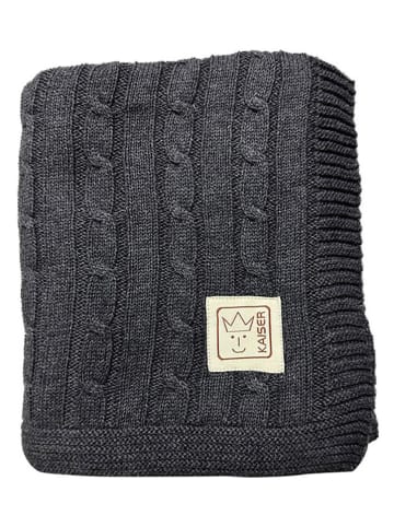 Kaiser Naturfellprodukte Babydecke "Cable Knitt" in Anthrazit - (L)100 x (B)80 cm