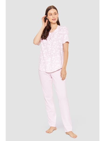 Rösch Pyjama in Rosé/ Weiß