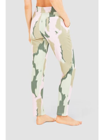 Rösch Spodnie piżamowe w kolorze jasnoróżowo-oliwkowym