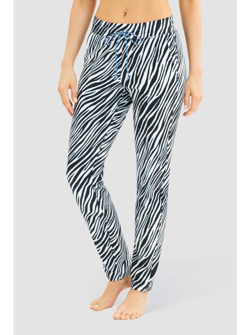 Rösch Pyjama-Hose in Schwarz/ Weiß