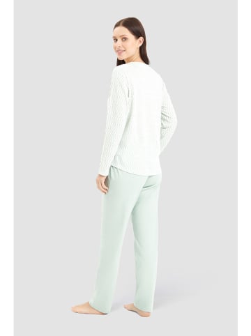 Rösch Koszula nocna w kolorze jasnozielono-białym