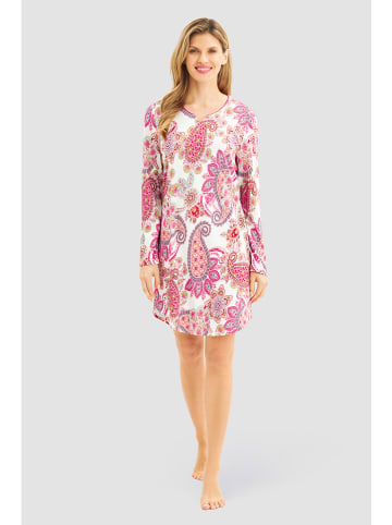 Rösch Nachthemd in Weiß/ Pink
