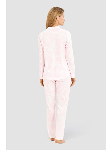 Rösch Piżama w kolorze jasnoróżowo-białym