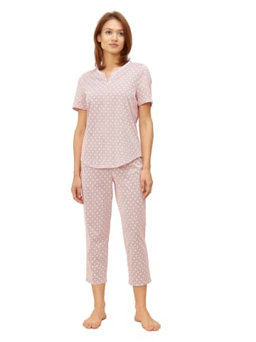 Rösch Pyjama in Rosa/ Weiß