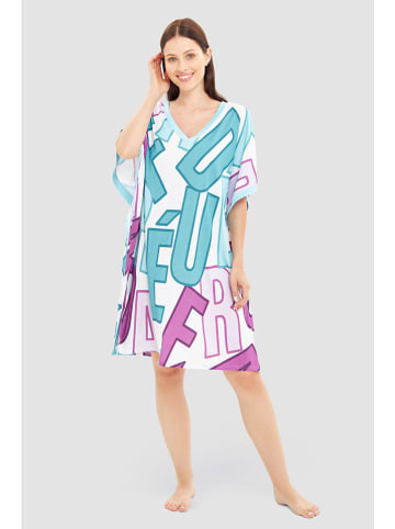 Féraud Nachthemd in Weiß/ Türkis