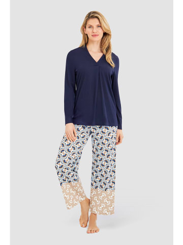 Féraud Pyjama donkerblauw/beige
