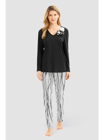 Féraud Pyjama in Schwarz/ Weiß