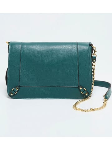 Abaco Leder-Umhängetasche "Seren" in Türkis - (B)23 x (H)16 x (T)10 cm