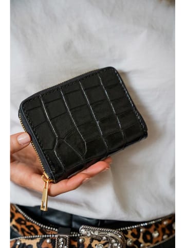 Abaco Leder-Geldbörse "Mini Waly" in Schwarz - (B)12 x (H)10 x (T)2 cm