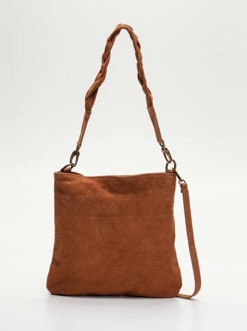 Abaco Leder-Schultertasche "Lucy" in Camel - (B)32 x (H)30 x (T)2 cm