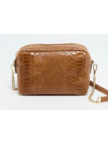 Abaco Leder-Umhängetasche "Cleo" in Hellbraun - (B)13 x (H)19 x (T)8 cm