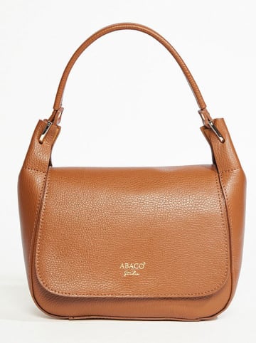 Abaco Leder-Schultertasche "Milva" in Hellbraun - (B)30 x (H)20 x (T)12 cm