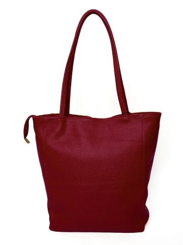 Abaco Skórzana torebka "Renza" w kolorze bordowym - 38 x 33 x 12 cm