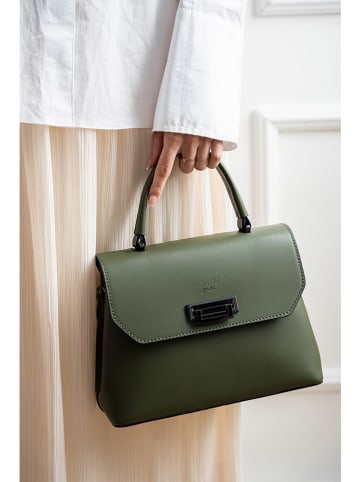 Abaco Skórzana torebka "Laurie" w kolorze khaki - 27,5 x 25 x 8 cm