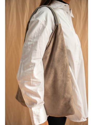 Abaco Leder-Shopper "Deni" in Beige - (B)40 x (H)47 cm