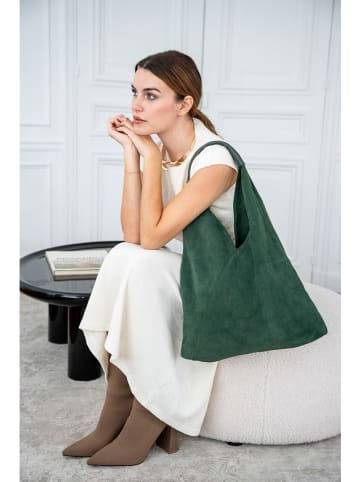 Abaco Leder-Shopper "Deni" in Grün - (B)40 x (H)47 cm