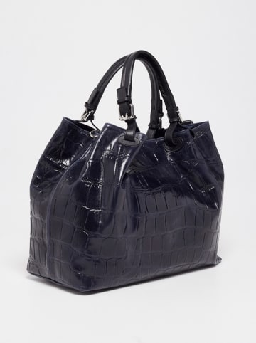 Abaco Leder-Henkeltasche "Livia" in Schwarz - (B)39,5 x (H)19 x (T)32,5 cm