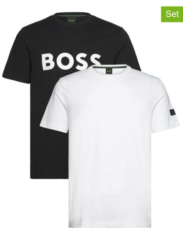 Hugo Boss 2er-Set: Shirts in Weiß/ Schwarz