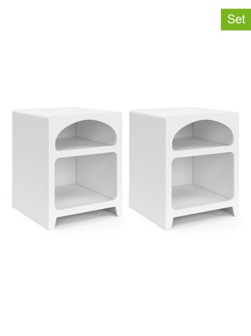 IDOMYA Essentials 2er-Set: Nachttische in Weiß - (B)40 x (H)50 x (T)40 cm