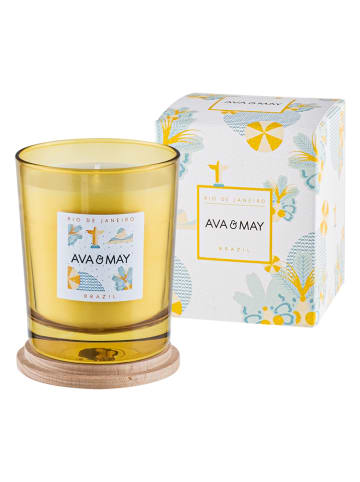 AVA & MAY Duftkerze "Rio de Janeiro" in Gelb - 180 g