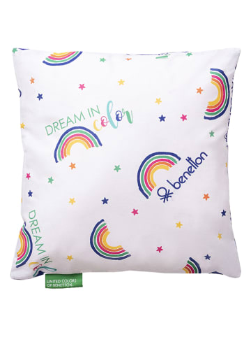 Benetton Kissen "Rainbow" in Weiß/ Bunt