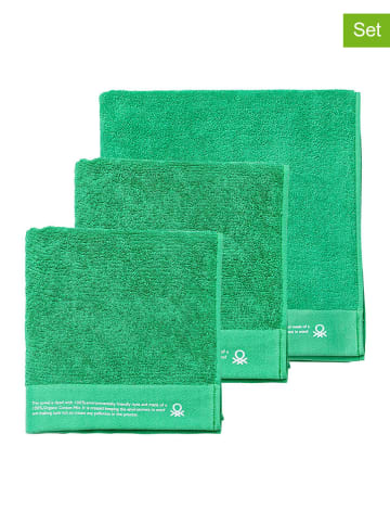 Benetton 3-częściowy zestaw ręczników w kolorze zielonym