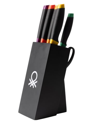 Benetton 9-delige messenblokset lichtbruin/zwart