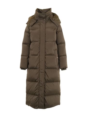 Woolrich Płaszcz puchowy "Kelly" w kolorze ciemnobrązowym