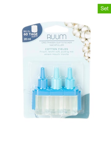 Ruum 6er-Set: 3-Phasen-Duftstecker "Cotton Fields", je 20 ml
