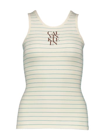 Calvin Klein Top in Beige/ Hellblau