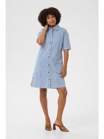 Cream Kleid in Blau/ Weiß