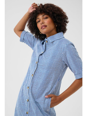 Cream Jurk blauw/wit