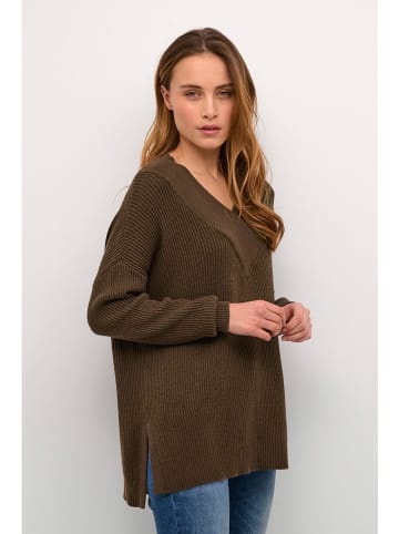 CULTURE Sweter w kolorze brązowym